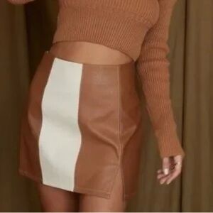 12th Tribe Faux Leather Skirt- Size L